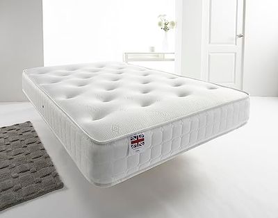 Aspire Beds Natural Quad Comfort Aspire-Cool Touch Luxury-Materasso a Molle Bonnell Trapuntato, 1,2 m, 6 Letti matrimoniali Classic, Misto Cotone Poliestere, Bordo Bianco, Doppio