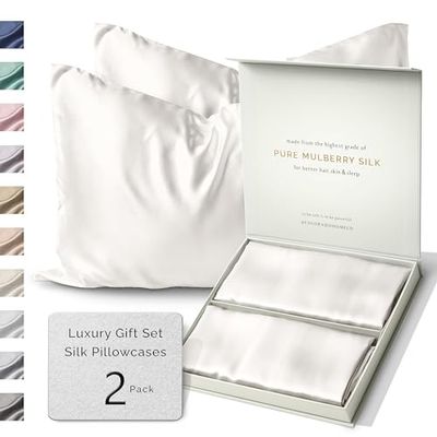 Colorado Home Co Zijden kussensloop 2 stuks - zijden kussensloop voor haar en huid - Queen Size Kussenslopen Set van 2-100% moerbei 2 stuks gebroken wit - zijden kussenslopen met versterkte rits