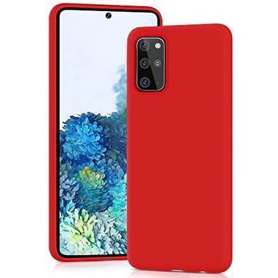 YATWIN Case voor Samsung Galaxy S20 Plus Hoesje, Zachte Siliconen Hoes met Precieze Camera Uitsparingen, Ultradun Ontwerp, 360° Bescherming met Verhoogde Randen - Rood