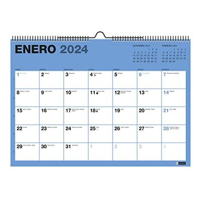 Miquelrius - Calendario Pared 18 Meses, de Julio 2023 a Diciembre 2024, Tamaño A3, Colores