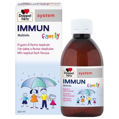 Doppelherz IMMUN family - Nutrientes para toda la familia - Vitamina C y zinc para el sistema inmunitario - 250 ml