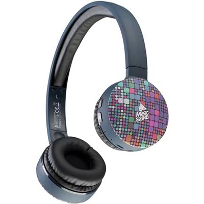 Music Sound | HEADBAND Bluetooth | Cuffie on Ear Bluetooth Archetto Estendibile - PlayTime 20h - Fantasia Paillettes, One Size