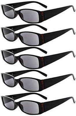 Eyekepper 5 Pairs Reading Sunglasses for Women Reading under the Sun +0.50 Tinted Reader Eyeglasses