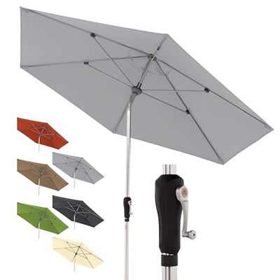 Doppler Parasol pour le jardin hexagonal en aluminium - Parasol de jardin pliable pour balcon ou terrasse - Parasol à mât central avec manivelle - 330 cm de diamètre