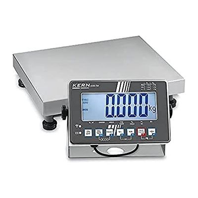 Bilancia a piattaforma protette IP [Kern IXS 30 2 m] con apparecchio indicatore IP68 in acciaio inox, display XL e certificazione di approvazione [M], Portate [Max]: 15 kg/30 kg, Divisione [d]: 5 G/10 G