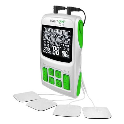 Boston Tech® WE112 spierstimulator | 3-in-1 TENS + EMS + massage + 36 programma's + instelbare intensiteit | pijnverlichting + spierstimulatie | 4 elektroden + AAA-batterij inbegrepen