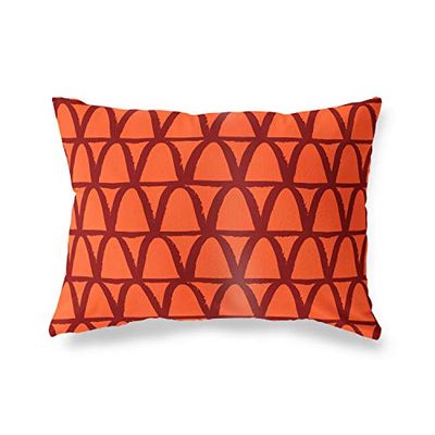 BonaMaison Oranje-Bordeaux Decoratieve Kussensloop, Kussenhoezen Bank, Decoratieve Kussenhoesjes, Kussensloop; Sofa, Slaapkamer, Kantoor, Auto 35x50 Cm - Ontworpen en vervaardigd in Turkije