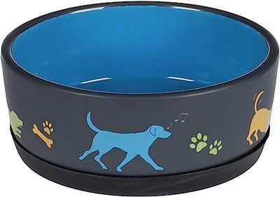GAMELLE pour LA Nourriture ET l'eau Chien CORI CERAMIQUE Bleu Rond ANTIDERAPANT 500ML 14x5,5CM