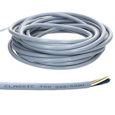 10 meter Lapp 00100034 Ölflex Classic 100 stuurkabel 5x0,5 mm² met groen-gele beschermgeleider 5G0,5 mm² I 5 aderkabel I kleurgecodeerde pvc-kabel 5-aderig