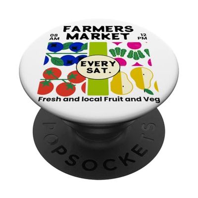 Farmers Market Fruit Tomato Girl Summer aesthetic PopSockets Adhesive PopGrip