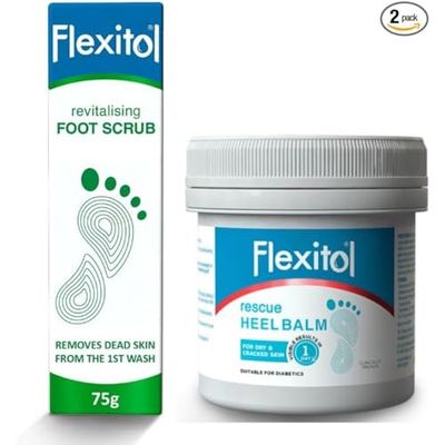Flexitol Revitalising Foot Scrub 75g + Flexitol Rescue Heel Balm 485g