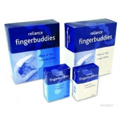 Finger Buddies Boîte de 100 bandages REL694 - Taille L - Bleu