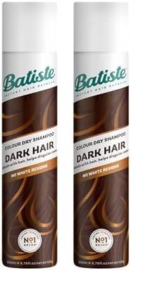 Batiste Colour Dry Shampoo - Black and Dark Brown, 200 ml (Pack of 2)