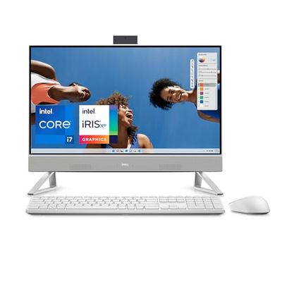 Dell Inspiron 5420 All in One Ordinateur – 23,8" FHD (1920 x 1080), Intel Core i7-1355U, 16 Go RAM, 512 Go SSD, Intel Iris XE Graphics, Windows 11 Home, Clavier AZERTY, Blanc
