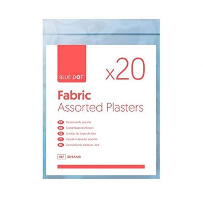 Blue Dot Fabric Adhesive Plasters 20-Pieces Set