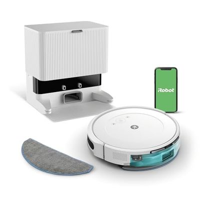 iRobot Roomba Combo® 2 Essential (Y0512) Robotstofzuiger met Dweilfunctie - Leegstation - Wi-Fi-verbonden - Gepersonaliseerde suggesties - Werkt met Alexa/Spraakasistent - Meerdere schoonmaakmodi