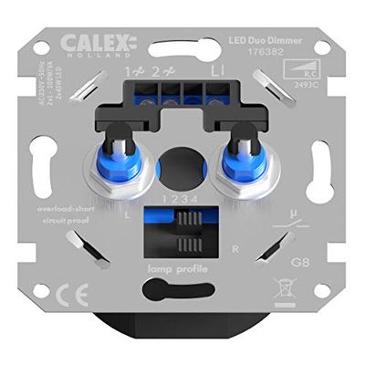 Calex Variateur double intégré 230 V pour montage encastré LED.