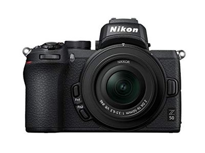 Nikon Z50 + Z Dx 16-50Vr Fotocamera Mirrorless, Cmos Dx da 20.9 Mp, Sistema Hybrid-Af, Mirino Elettronico (Evf), LCD 3.2" Touch, Video 4K, Nero