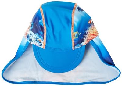Playshoes Cappello Di Protezione Uv, Copricapo con cuffia da piscina Unisex - Bambini e ragazzi, Mondo Sott'Acqua, 53