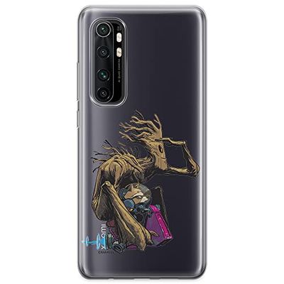 ERT GROUP mobiltelefonfodral för Xiaomi MI NOTE 10 Lite originalt och officiellt licensierat Marvel mönster Guardians of the Galaxy 004 anpassad till formen på mobiltelefonen, gedeeltelijk transparant