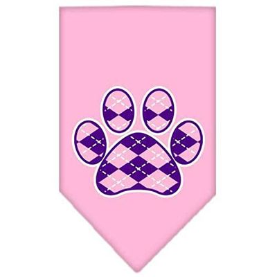 Mirage Products Argyle Paw Purple Bandana pour Animaux de Compagnie, Petit, Rose Clair