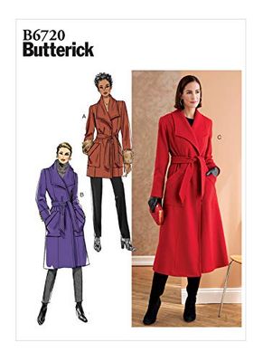 Butterick Paper Pattern-B6720XY-MISSES-OUTERWEAR, White