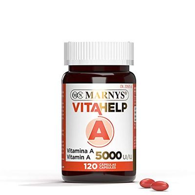 Marnys Vitahelp Vitamina A 5000 Ui - 2750Μg Por Cápsula - 120 Perlas Pequeñas Para 4 Meses - Normal Mantenimiento De La Visión - 1 Cápsula Al Día - Made In Spain 60 g