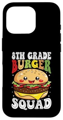 8th Grade Burger Squad Funny Elementary Foodie Design Case for iPhone 16 Pro