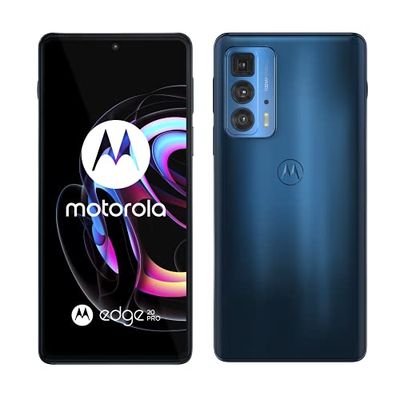 Motorola Edge 20 Pro, 6.7 Pulgadas 144Hz HDR10+ OLED, Qualcomm Snapdragon 870, TurboPower, cámara de 108MP, súper Zoom 50x, batería de 4500 mAH, Doble SIM, 256GB, Android 11, Azul Medianoche