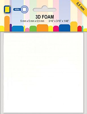 JEJE 3D Foam Dots-0.5 mm, Synthetic Material, White, 14.8 x 11.1 x 0.1 cm