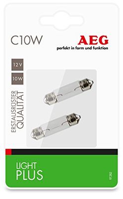 AEG Automotive 97282 Lámpara Light Plus K10W, 12V, set de 2 piezas