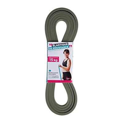 UPFIT - Weerstandsband, krachttraining: 15 kg. Ontworpen voor bodybuilding, cross-training of fysieke voorbereiding. Lengte: 208 cm, Breedte: 1,2 cm, Grijs, NC