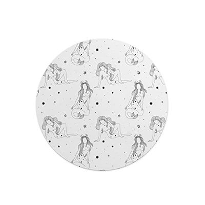 Questo Casa, Round Digital Printed Mouse Pad, Non-Slip Base, for Office and Home, Diameter:22cm