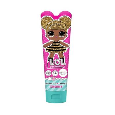 LOL Surprise 2-in-1 Shower Gel & Shampoo for Kids & Adults - Vegan, 98% Natural, Hydrating & Gentle Body Wash & Hair Cleanser with Aloe & Chamomile, Soft & Nourished Skin, Cherry Scent – 240ml