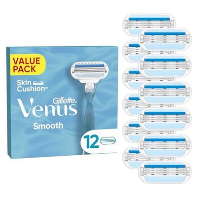 Gillette Venus Smooth Women's Razor Blade Refills, Pack of, 3 curve-hugging blades surrounded by protective cushions