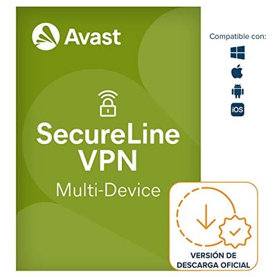 Avast SecureLine VPN 2024 - Conexión VPN para proteger la privacidad - Software para descargar | 5 Dispositivo | 1 Año | PC/Mac | Código de activación enviado por email
