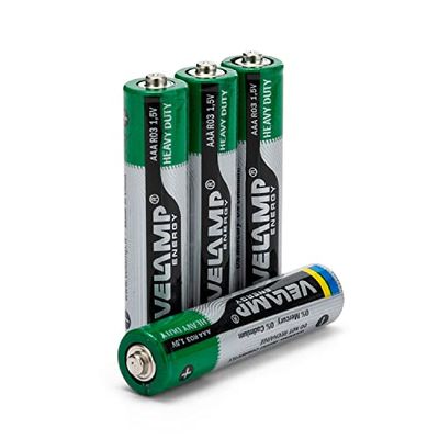 Velamp R03/4BP Zinc coal mini stylus battery, r03 aaa, 1.5v. Blisterverpakking van 4 stuks