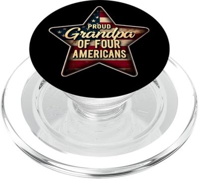 Proud Grandpa Of Four Americans Grandmother Grandkids USA PopSockets PopGrip for MagSafe