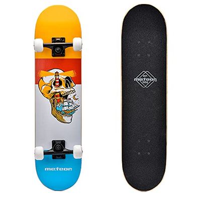 meteor Skateboard en Bois pour Enfants - Mini Cruiser Kickboard - Skateboard pour Fille - Planche en Bois de Haute qualité - Style rétro - pour garçon