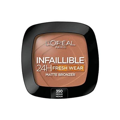 L'Oréal Paris Infaillible 24h Fresh Wear Soft Matte Bronzer, 300 Medium, Irresistible Complexion Like Kissed by The Sun, 9g
