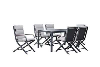 Westfield Outdoors Home & Garden Amber Dining Set for Six - Anthracite/White, Large