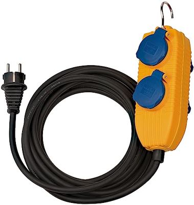 Brennenstuhl 1151740010 Cordon prolongateur pour Chantier IP54 avec Powerblock, Noir, 10 m