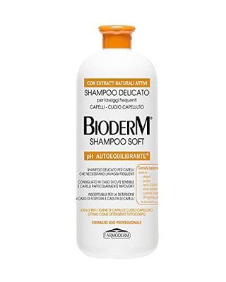 Bioderm Shampoo Soft - Shampoo per cuoio capelluto sensibile | Trattamento antiforfora, dermatite seborroica e prurito del cuoio capelluto, per uso quotidiano, senza parabeni, 1000 ml