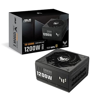 ASUS TUF Gaming 1200W Gold (1200 Watt, Fully Modular Power Supply, 80+ Gold Certified, Military-grade Components, Dual Ball Bearing, Axial-tech Fan, PCB Coating, 10 Year Warranty)