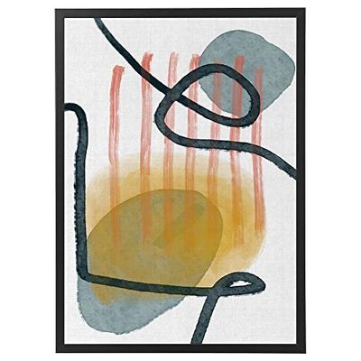 Arterby's® - Premium Poster Quadro Cornice Tela Canvas Dipinto Mood - Illustrazione Dipinto Astratto Hand Painted - Made in Italy - HD Tela con Cornice Semplice Nera 30x40 cm A0027 D0026