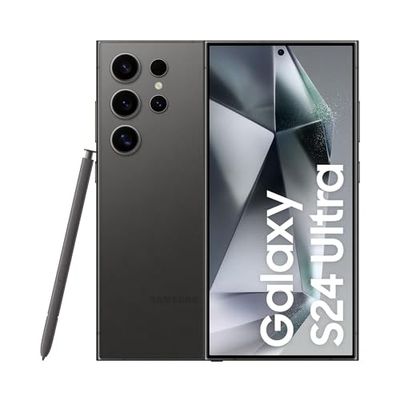 Samsung Galaxy S24 Ultra AI Smartphone, Android-telefoon zonder contract, 12 GB RAM/512 GB opslag, 200 MP camera, S Pen, lange batterijduur, Titanium Black, 3 jaar fabrieksgarantie