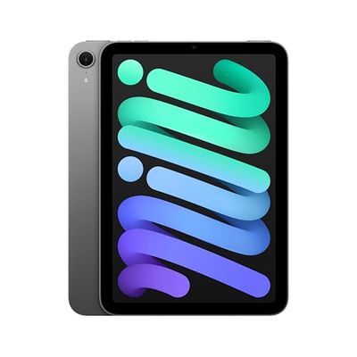 Apple iPad mini (A17 Pro): 8,3 inch Liquid Retina-display, 256 GB, wifi 6E, 12 MP camera aan de voorkant/12 MP camera aan de achterkant, Touch ID, batterij voor een hele dag – Spacegrijs