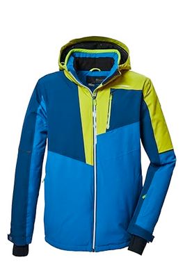 killtec Uomo Giacca da sci/giacca funzionale con cappuccio e paraneve con chiusura a cerniera KSW 76 MN SKI JCKT, dunkellime, XXL, 41964-000