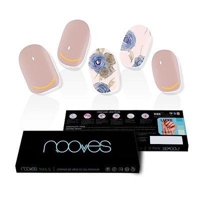 NOOVES NAILS Feuilles à Ongles en Gel Précuré Premium - Elegant Floral | Bandes À Ongles Gel Semi-Permanent| Autocollants Ongles Semi-Permanents en Gel| Gel Nail stickers| Ongles Gel…