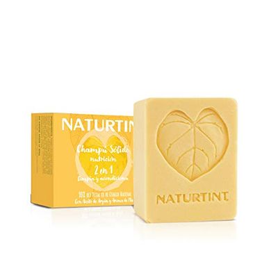 Naturtint Eco Nutrition 2en1 Shampooing/Après-Shampooing Solide Nourrit/Révitalise Cheveux Desséchés/Abimés sans Silicones/Parabens, Jaune, Miel, 75 ml